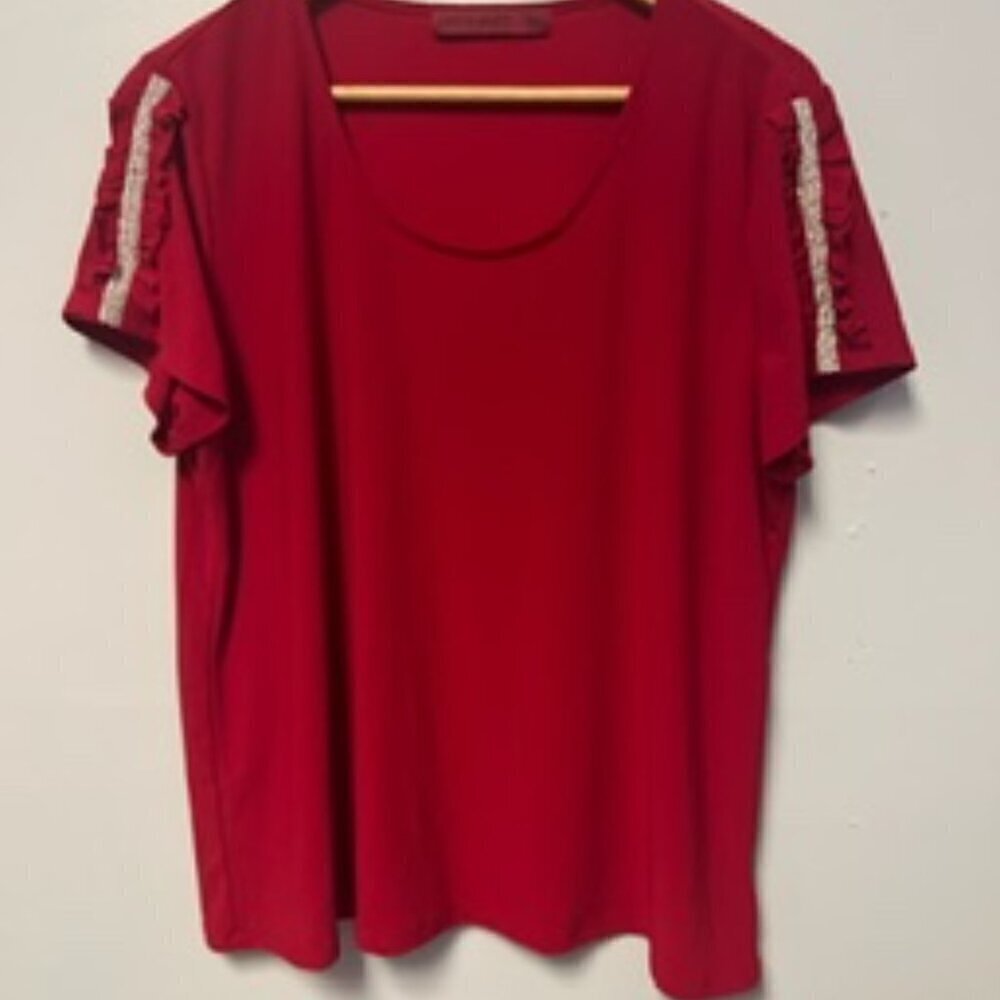 0424-04 Love Scarlett Rhinestone Sleeve Top